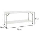 Mesa de Trabalho Inox 430 100x70x85 cm com Prateleira Inferior Lisa Profissional