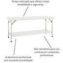 Mesa de Trabalho Inox 430 100x70x85 cm com Prateleira Inferior Lisa Profissional