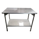 Mesa de Trabalho Inox 120x70x85cm Com Prateleira Inferior Lisa
