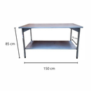 Mesa de Trabalho Inox 430 150x70x85 cm com Prateleira Inferior Lisa Profissional