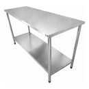 Mesa de Trabalho Inox 430 190x70x85 cm com Prateleira Inferior Lisa Industrial