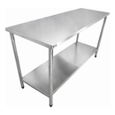 Mesa de Trabalho Inox 430 190x70x85 cm com Prateleira Inferior Lisa Industrial