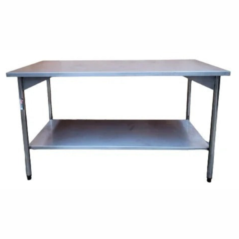 Mesa de Trabalho Inox 430 150x70x85 cm com Prateleira Inferior Lisa Profissional