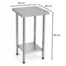 Mesa Inox AI430 400x400x900mm com Prateleira inferior Lisa Promaq