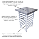 Mesa para Forno 63x50 com Suporte para 8 Bandejas 35x35 Imeca