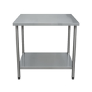 Mesa Inox 430 70x70x85cm com prateleira inferior lisa