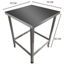 Mesa Inox 430 70x70x85cm com prateleira inferior lisa