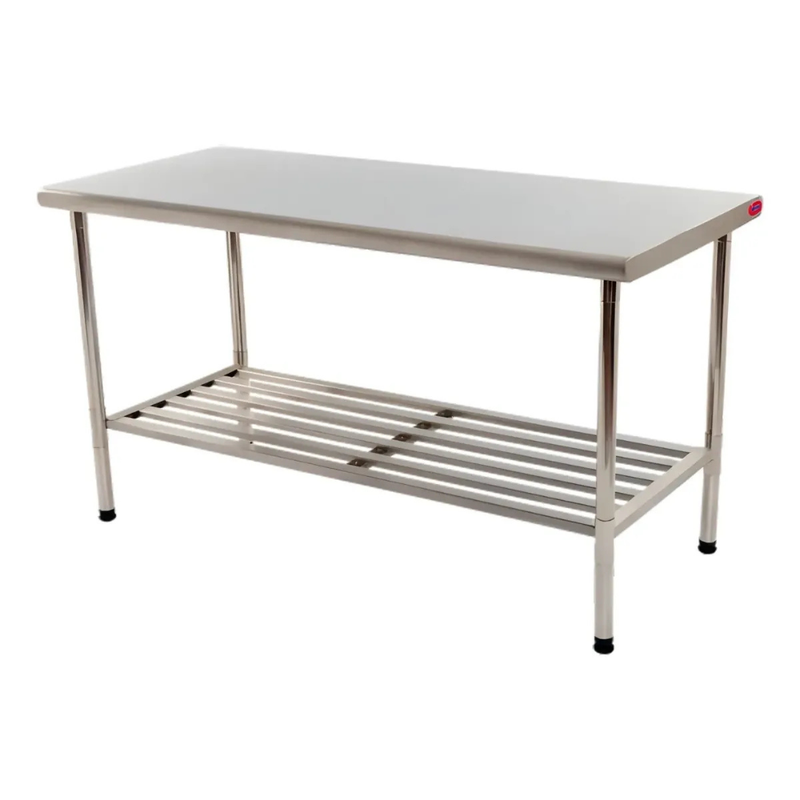 Mesa de Trabalho 1,9m Inox 430 Desmontável Multiuso Imeca