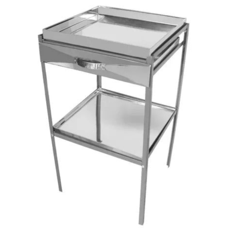 Mesa Corte de Frango Inox 430 40x40x70cm com Gaveta Promaq