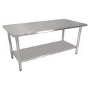 Mesa Inox 190x70x90 com Prateleira Lisa inferior - Fritomaq