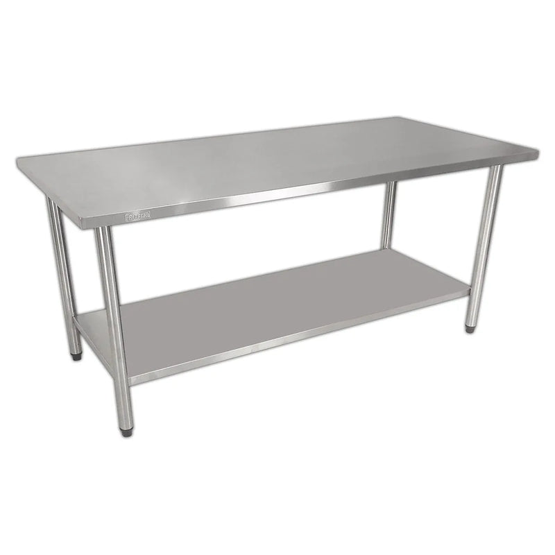 Mesa Inox 190x70x90 com Prateleira Lisa inferior - Fritomaq