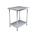Mesa Inox 430 Soldado70x70x85cm com prateleira inferior lisa - P