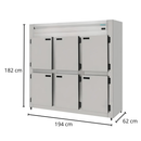 Mini Câmara Refrigerada 6 Portas Externo Inox e Interno Galvanizado Kofisa