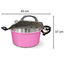 Panela Rosa Misturadora Mexedora Elétrica 8L Bivolt Maná