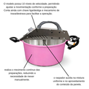 Panela Rosa Misturadora Mexedora Elétrica 8L Bivolt Maná