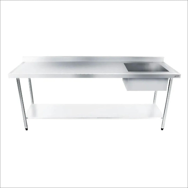 Pia Aço Inox 304 120x70x85 cuba lado direito e prateleira inferior - Promaq