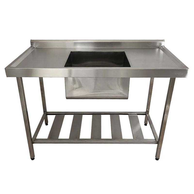 Pia Industrial de Aço Inox 100×60×85 cm com Cuba Centralizada - Promaq