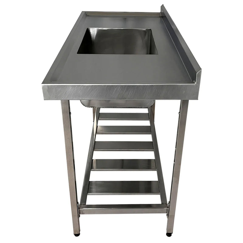 Pia Industrial de Aço Inox 100×60×85 cm com Cuba Centralizada - Promaq