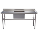 Pia Inox 304 180x70x85cm com Cuba Central 50X40cm com Prateleira Inferior Lisa Promaq