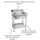Pia Aço Inox 304 70X70X85cm Promaq