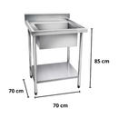 Pia Aço Inox 304 70X70X85cm Promaq