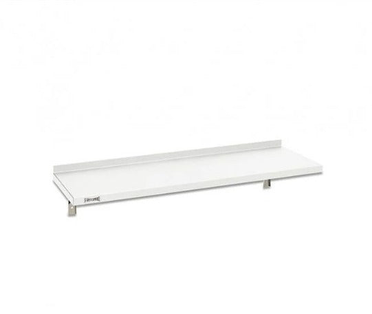 Prateleira Lisa em inox suspensa por mão francesa 180x40cm