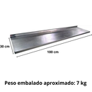 Prateleira Inox Suspensa 1m Com Espelho Promaq Para Cozinha Industrial