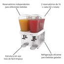 Refresqueira Inox 2 Reservatórios 16L Cada 220V Venâncio – Refresqueira Industrial para Bebidas