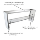 Suporte Descanso de Carnes para Chapa de Lanches 53cm Fritomaq