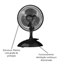 Micro Ventilador 20 cm Black Ventisol Compacto e Eficiente
