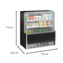 Vitrine Refrigerada 1,10m 2 placas frias Gelopar