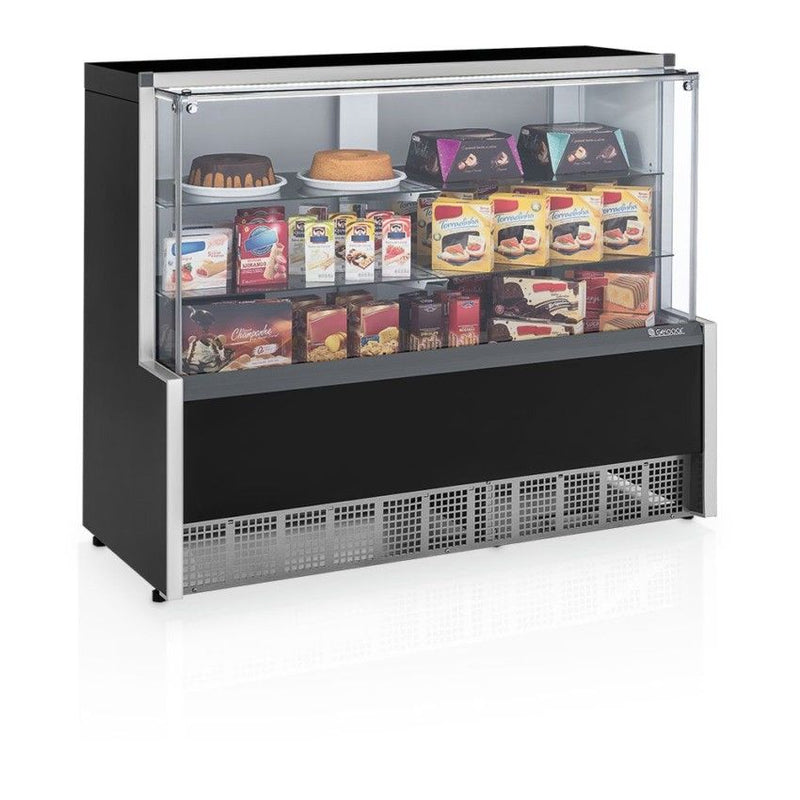 Vitrine Neutra 1,40M Vidro Reto Preto - Gelopar