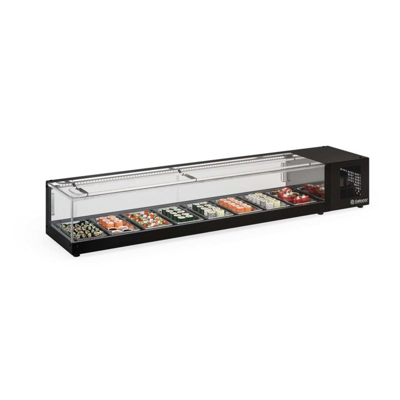 Vitrine Refrigerada de bancada para Sushi ou Doces 2m - Gelopar